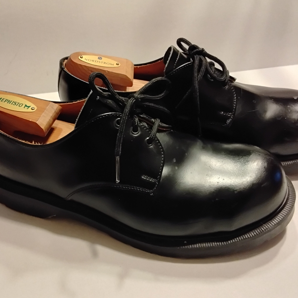 True Solovair Steel Toe Black Leather Gibson Dress Shoes US 10/UK 9 Doc Martens